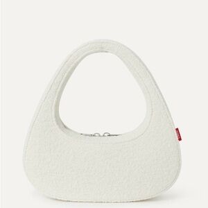 Coperni White Textured Mini Bag with Curved Handle